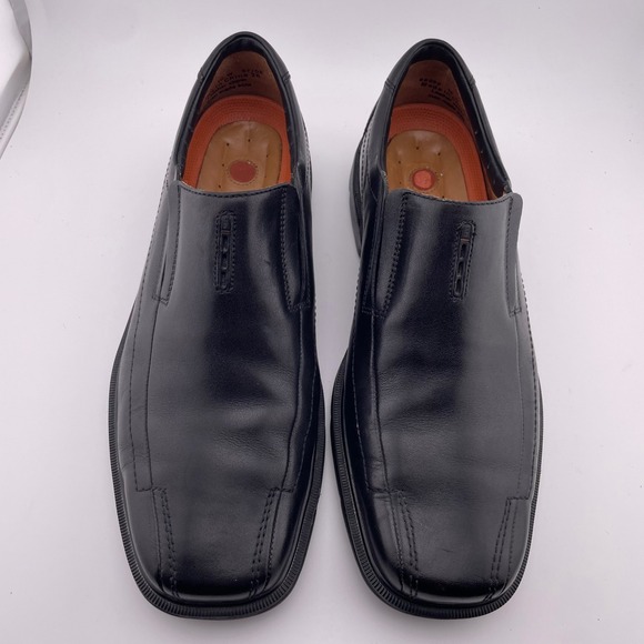 Clarks Unstructured Mens Black Leather Slip On Loafer Dress Shoes Size 10 W - Picture 4 of 11